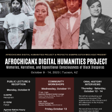 Afrochicanx Digital Humanities Project flyer 